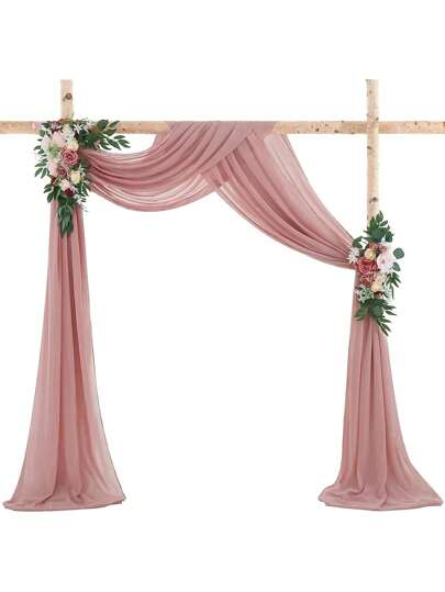 Båggardiner Skira bakgrundsgardiner för fester tak bröllop båge mottagning draperi tygdekor, jul (300 * 75 cm / 180 * 30 cm)