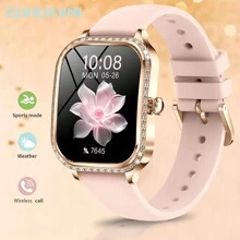 GUHUAVMI GUHUAVMI Luxury Smart Watch For Women, 1.75inch(4.45cm) HD Curved Screen With Bluetooth Call, Custom Face Dial, Information Push, Music, Multi-Sport Mode Watches, Women's Physiological Health, Sleep Monitor Fitness Tracker Bracelet, IP68 Waterproof Smartwatch For Android IOS, The Best Gift For Girlfriend, Mother, Wife Or Sisters