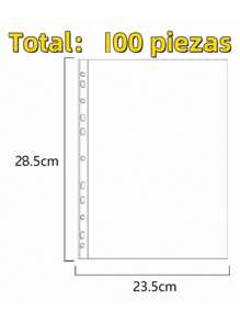 100 Protectores de Hojas gruesa protector de hoja cubre hoja para papel tamaño Carta Transparentes sirven para carpetas oficina escuela - Blanco - Ver 8