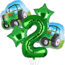 5pcs/Set Tractor Theme Green Number 1-9 Foil Balloons,Farm Theme Birthday Party Decorations,Tractor Birthday Decorations,Farm Theme Party,John Deere Tractor,Tractor,Farm,Tractor Birthday,Racing Car Party,Blue Tractor,Number 2 Balloon,Tractor,Tractor Birthday,Farm - Multicolor - View 9