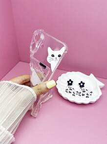 卡通猫图案保护手机壳带卡槽适用于 iPhone11/12/13/14/15 /16 Pro Max/Plus - 彩色 - 查看 5