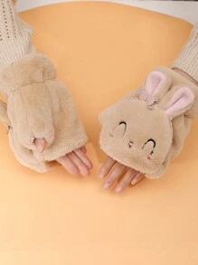 1 par de guantes sin dedos cálidos y sólidos de estilo de moda para mujer, multifunción, aptos para otoño/invierno, oficina, estudiantes, escritura, para mantener las manos calientes todos los días