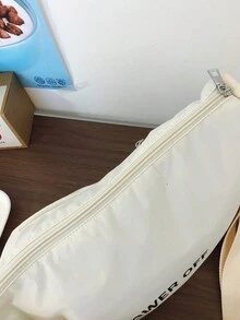 韩式简约风格休闲饺子单肩包，新款多功能通勤包，适合学生，万圣节，圣诞节，冬季，圣诞礼物，男士包，单肩包，侧包，男士包，斜挎包，趣味礼物，旅行，节日，感恩节，男士礼物，度假，徒步旅行，男士礼物，笔记本电脑，大容量，多功能，户外，便携，时尚休闲，学生，爸爸礼物，男朋友礼物，男士包，男士胸包，男士侧包，挎包，皮包，流浪包，臀包，托特包 - 白色 - 查看 9