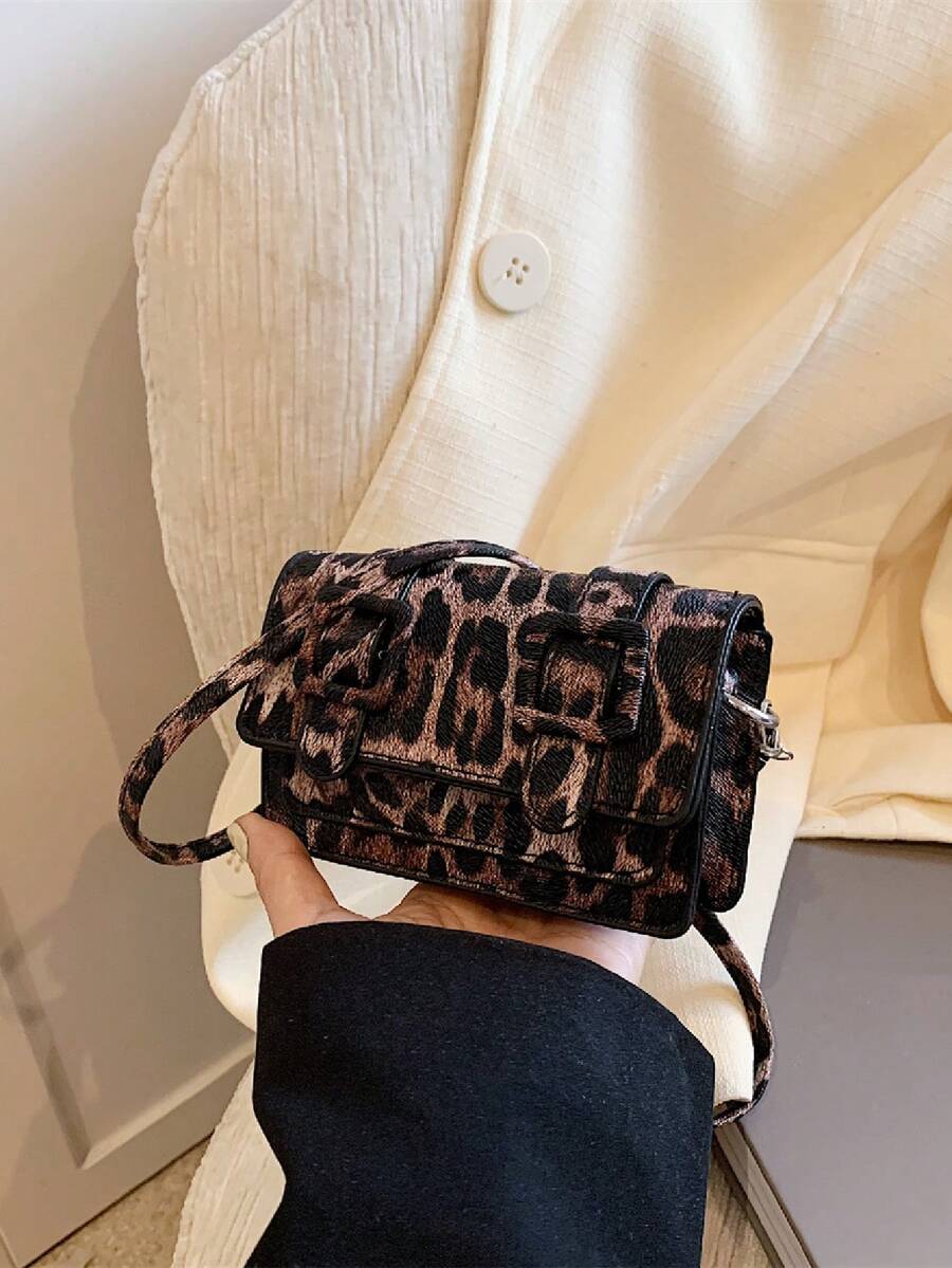 1 chiếc túi đeo vai có khóa xích mini bằng da PU, thời trang và tiện dụng cho phụ nữ sử dụng hàng ngày - Nhiều màu - Xem 1