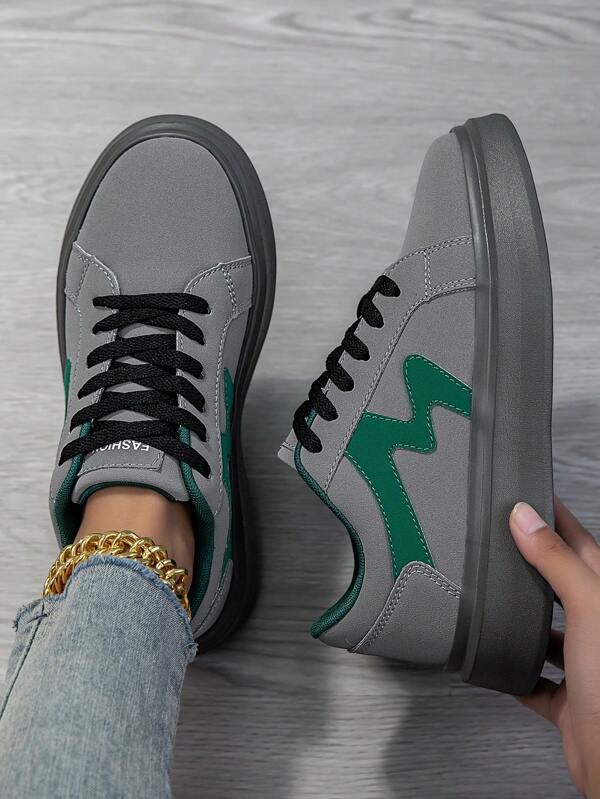 Women's Casual Sneakers, Fashion White Shoes, Street Style Lightweight Skateboard Shoes