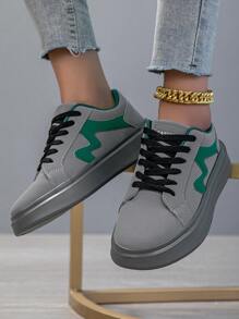 Damen Lässig Sneaker, modische weiße Schuhe, Streetstyle leichte Skateboard Schuhe