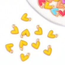 20 pçs bonito gota de óleo em forma de coração pingente de liga de zinco para mulheres pulseira colar diy jóias fazendo