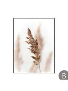 1 件花卉鹿芦苇蒲公英北欧自然风景米色墙壁海报装饰帆布印刷艺术画客厅图片无框 - 彩色 - 查看 18