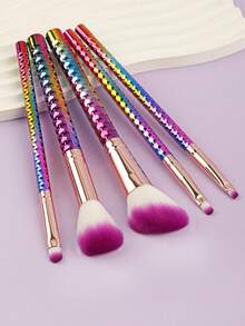 5件套化妆刷套装，包括散粉刷、刀片刷、眼影刷，适合初学者，包含化妆刷套装、化妆刷组合、化妆刷套装、全套化妆工具、化妆刷套装、化妆礼盒套装。 - 彩色 - 查看 3