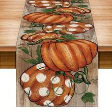 1 tấm khăn trải bàn Autumn Harvest - Vải Polyester hình vuông bền, chống nước - 13x72 inch, hoàn hảo cho phòng ăn tại nhà, nhà hàng, trang trí tiệc và lễ kỷ niệm ngày lễ - Nhiều thông số kỹ thuật - Xem 2