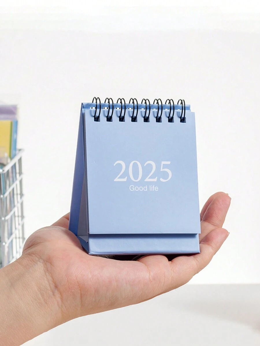 1 件 2025 迷你桌面日历 - 便携、创意、时尚办公用品、装饰性桌面日历，适用于办公室、房间、卧室、家居装饰 - 纸质材料 - 彩色 - 查看 1