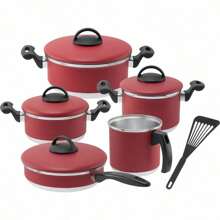 Jogo panela 6 Peças Com Espátula - Vermelho - Visão 1