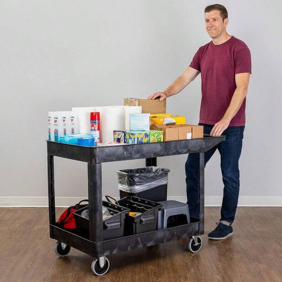 Original Extra Large Two Shelf Utility Service Cart Supports Up To