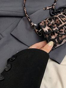 1 chiếc túi đeo vai có khóa xích mini bằng da PU, thời trang và tiện dụng cho phụ nữ sử dụng hàng ngày - Nhiều màu - Xem 9