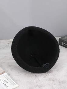 1 件女士纯色卷边休闲针织帽，适合日常、聚会和旅行 - 純色 - 查看 9