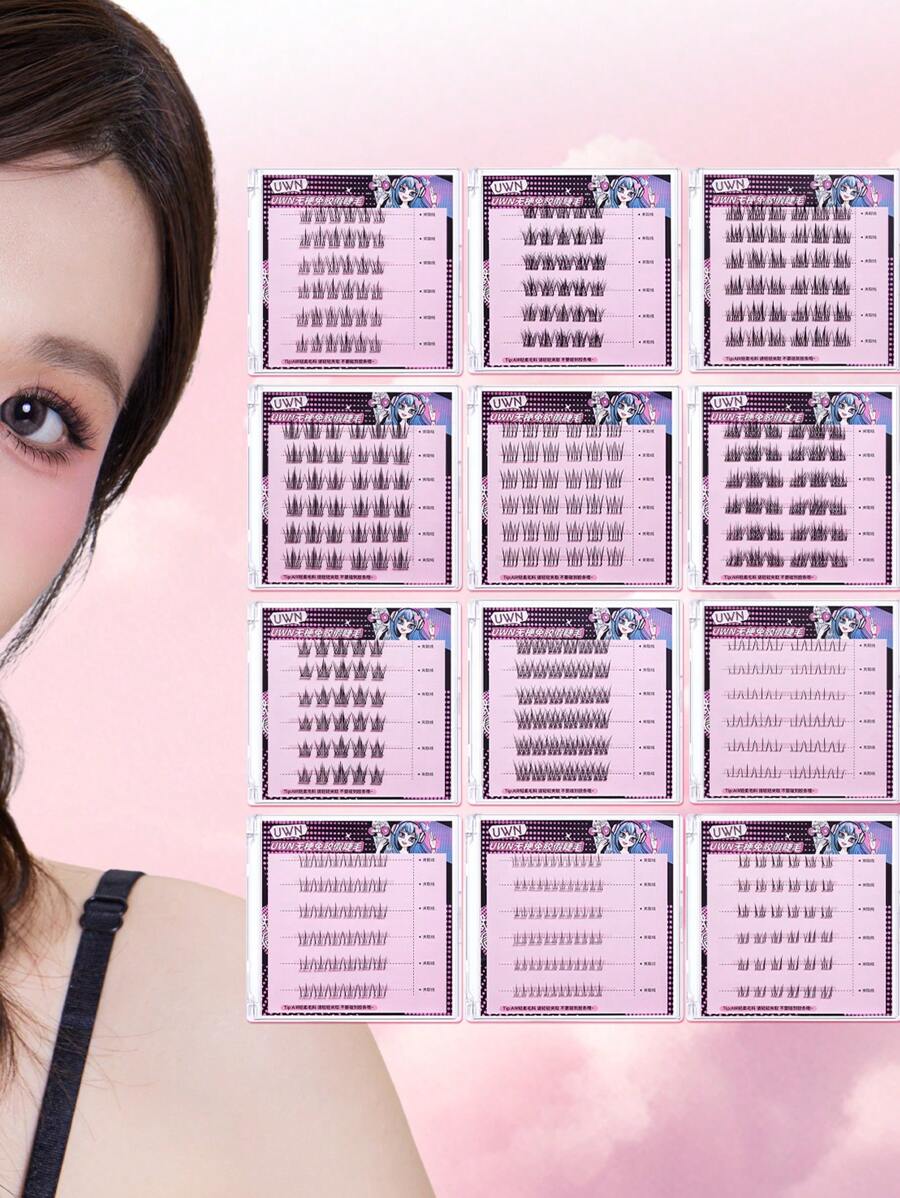 3036 Clusters C Curling StemFree GlueFree False Eyelashes