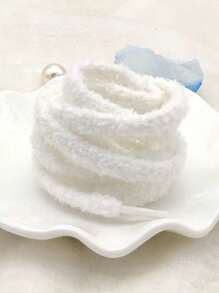 New Fluffy Shoelaces For Sneakers, Cute Ins Style Plush Round Shoelaces For Casual Canvas Shoes, Warm Winter Daily Wear