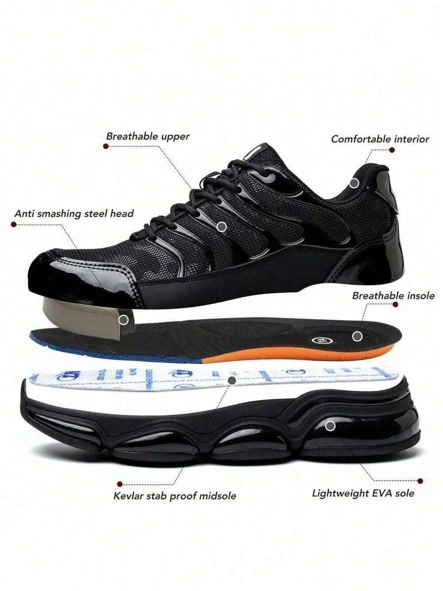 Waterproof Work Boots Composite Toe Safety Shoes Black Indestructible
