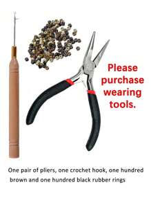 彩色羽毛合成接发 耐热耐高温 适合女性 16 英寸 10 件套 适合圣诞派对使用 - 彩色 - 查看 6