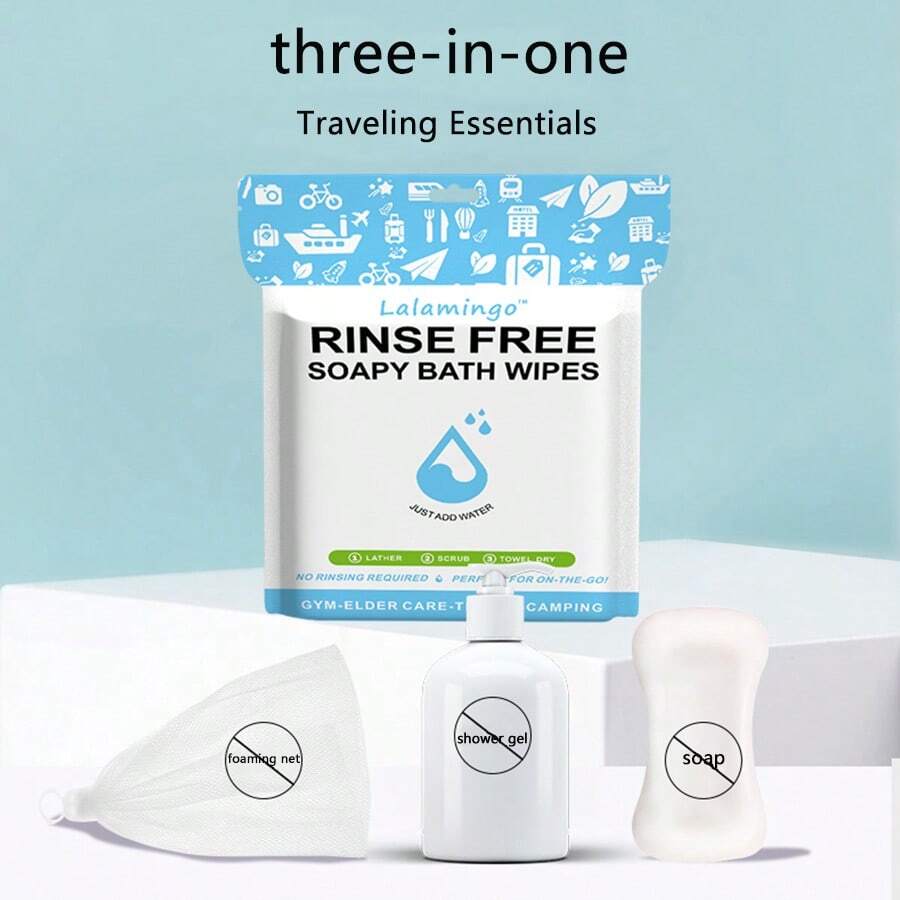 Disposable No Rinse Bathing Wipes For Senstive Skin - 25 Pack - All-In