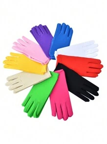 A Pair Of 22cm Milk Silk Elastic Short Riding Gloves, Suitable For Clothing Cosplay, Performances, And Fashion Decoration Holiday Gloves