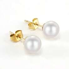 1 Cặp bông tai ngọc trai tròn nhiều màu sáng bạc Sterling S925, quà tặng tiệc sinh nhật thanh lịch cho phụ nữ - bông tai ngọc trai - Xem 11