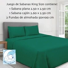 Sabanas King Size 1800 Hilos Tacto Algodon Egipcio - Jade - Ver 4