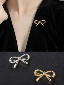 2/6 件女士优雅珍珠蝴蝶结椭圆形水晶胸针、时尚毛衣夹克开衫别针、腰领衬衫夹、时尚胸花装饰配饰 - 彩色 - 查看 7