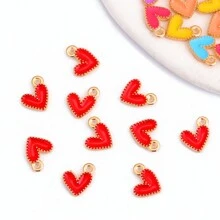 20 pçs bonito gota de óleo em forma de coração pingente de liga de zinco para mulheres pulseira colar diy jóias fazendo