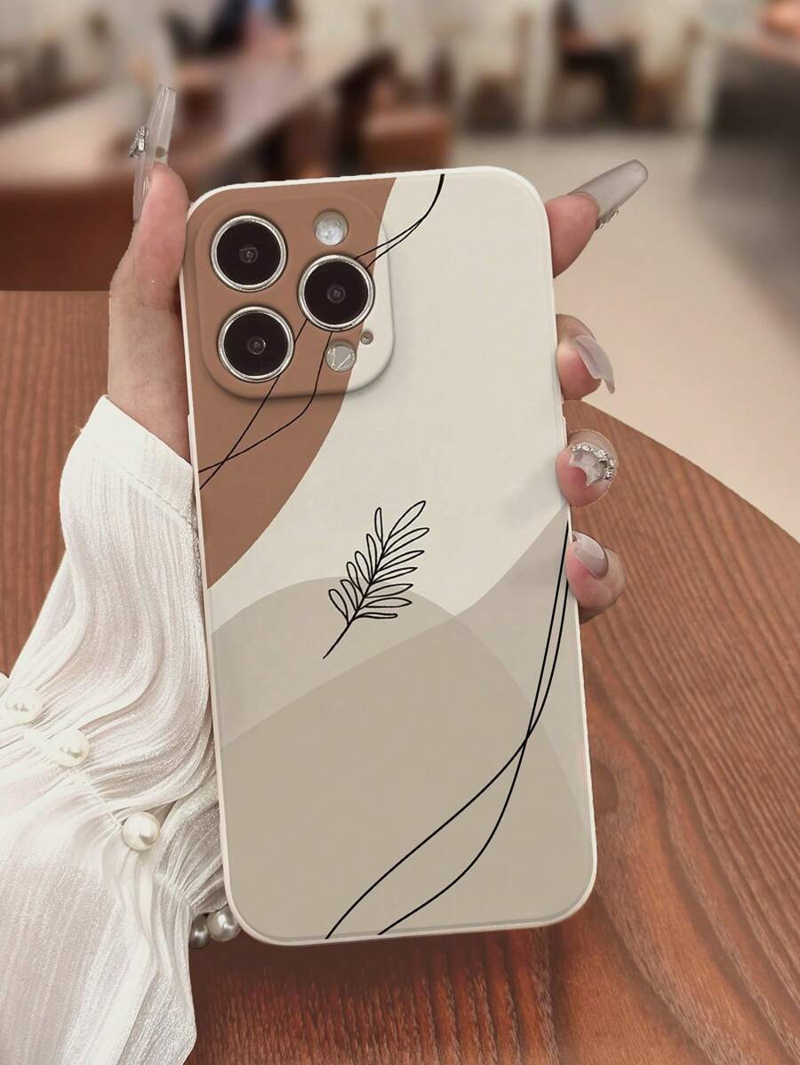 Ốp lưng điện thoại mềm chống rơi có đường viền thẳng đục lỗ họa tiết lá vẽ tương thích với iPhone Galaxy Xi I 12 Xii11 Redmi Note11 / Xii 11 Lite Redmi 10 Redmi 9 Redmi 8 Redmi Series - Nhiều màu - Xem 1