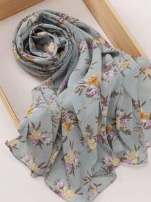 1 chiếc khăn trùm đầu in hoa Ditsy, khăn choàng voan cho nữ, khăn choàng đầu in hoa Abaya Phụ kiện ngày lễ tình nhân cho ngày lễ tình nhân cho phụ nữ - Nhiều màu - Xem 1