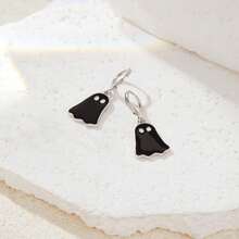 女士时尚可爱幽灵吊坠耳环珠宝圈形耳环万圣节礼物 - 1對 - 查看 7