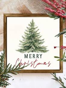 Khung gỗ mộc mạc "Giáng sinh vui vẻ" Nghệ thuật treo tường ngày lễ, Phong cách trang trại, Thích hợp cho hiên nhà, phòng khách, bàn làm việc và kệ trang trí tường, Quà tặng ngày lễ đa năng - Nhiều màu - Xem 3