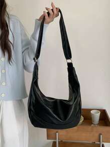 Retro Bag Melad Vintage Crossbody Bag For Women, New Korean Fashion Handbag Tote With Large Capacity Shoulder Bag Back To School, Teachers Gift Ideal Gift, Thank You Gift Idea, Appreciation Gifts, Monogrammed Gifts Bag, Reusable, Teacher Bag Educator, Mom Ideal Brides Maid Gifts - màu đen - Xem 5