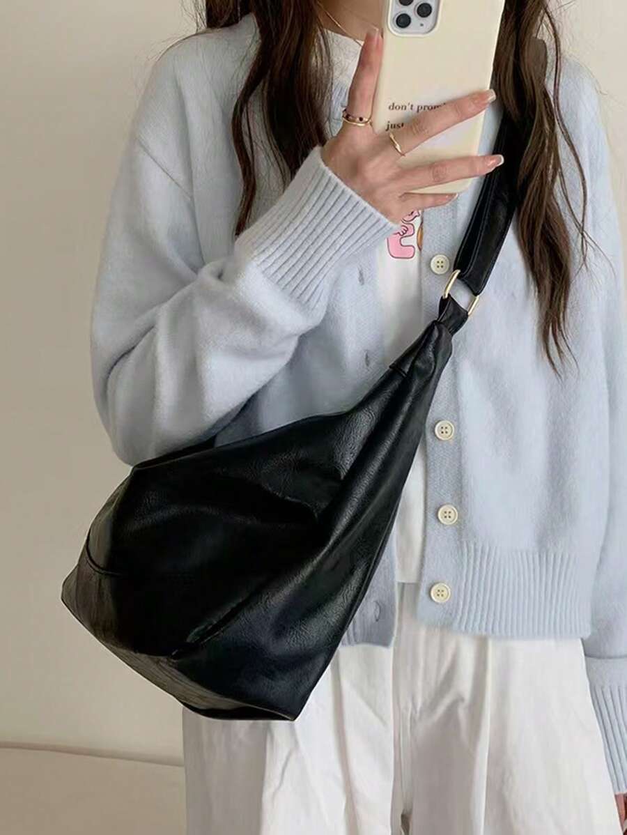 Retro Bag Melad Vintage Crossbody Bag For Women, New Korean Fashion Handbag Tote With Large Capacity Shoulder Bag Back To School, Teachers Gift Ideal Gift, Thank You Gift Idea, Appreciation Gifts, Monogrammed Gifts Bag, Reusable, Teacher Bag Educator, Mom Ideal Brides Maid Gifts - màu đen - Xem 1