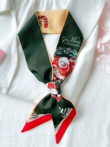 4pcs Christmas & New Year Slim Long Skinny Scarves, Atmosphere Inspired, Suitable For Tying As Waistband, Professional Neckerchief