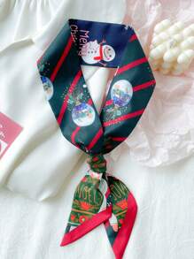 4pcs Christmas & New Year Slim Long Skinny Scarves, Atmosphere Inspired, Suitable For Tying As Waistband, Professional Neckerchief