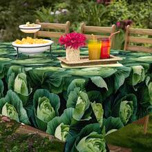 JIT 1 件复活节兔子花朵桌布，带鸡蛋的花卉图案，防水涤纶，机织，非常适合春季盛宴、家庭聚会和节日晚宴春夏装饰厨房配件 - 555 - 查看 7