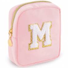 1PC Academy Style Nylon Towel Embroidered Letter Makeup Bag Valentine's Day Gift Indoor Toilet Bag Lipstick Cosmetics Travel Vacation Storage Bag Key Card Miscellaneous Storage Change Bag Makeup Organizer Makeup Storage Bag Mini Pouch Travel Small Makeup Case Accessories Make Up Holder Brush Bag Make Up Container Cosmetic Bag Travel Essentials Ladies Accessories Travelling Stuff Makeup Bags Makeup Pouch Make Up Pouch