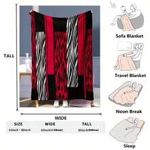 Chăn vải nỉ mềm họa tiết động vật chắp vá - Màu Hồng Tươi - Xem 10