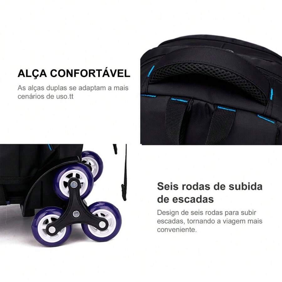 Trolley Backpack With Triple Wheels Or Large Executive Wheels Mode en
