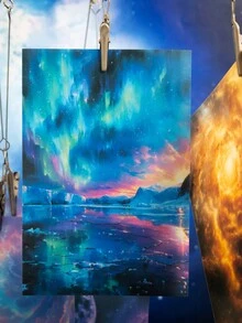 Bộ 10 miếng dán nền bầu trời đầy sao cổ điển, chủ đề thiên hà trong mơ, thích hợp cho trang trí sổ lưu niệm, nhật ký, ngày lễ và tiệc tùng - Nhiều màu - Xem 2