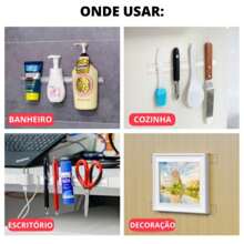 Fita Magica Dupla Face Super Forte Lavável Gel Auto Colante