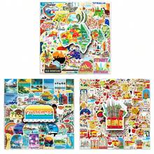 50 miếng dán du lịch ngoài trời hình Úc/Maldives/Tây Ban Nha hoạt hình, miếng dán vinyl cho máy tính xách tay, bình nước, đàn guitar, xe đạp, ô tô, xe máy, cản va, hành lý, ván trượt, hình dán dễ thương, món quà tuyệt vời cho trẻ em, thanh thiếu niên, nam giới, phụ nữ. - Nhiều màu - Xem 12