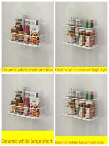 1 pezzo Porta spezie magnetico, adatto per frigorifero e forno, contenitore portaspezie in ceramica bianca per frigorifero, porta spezie magnetico per frigorifero, rastrelliera magnetica per organizzatore da cucina, rastrelliera salva spazio per frigorifero - ceramica bianca - Visualizzare 6