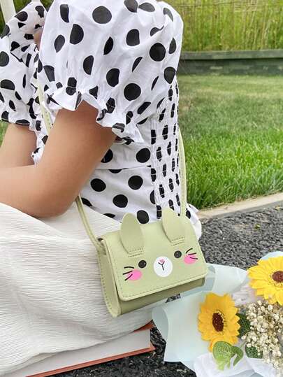 1Pc New Sweet Mini Crossbody Bag, Children's Cute Cartoon Kitten Casual Crossbody Bag, Small Coin Purse Messenger Bag Handbag Wallet For Travel Daily Use School Bag, Bag, Bag School, Bag, Luggage, School Bag S Perfect For School, Travel Bag