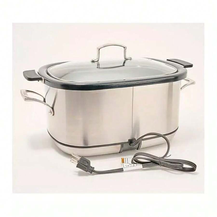208oz Digital MultiFunction Nonstick Slow Cooker Refurbished Silver