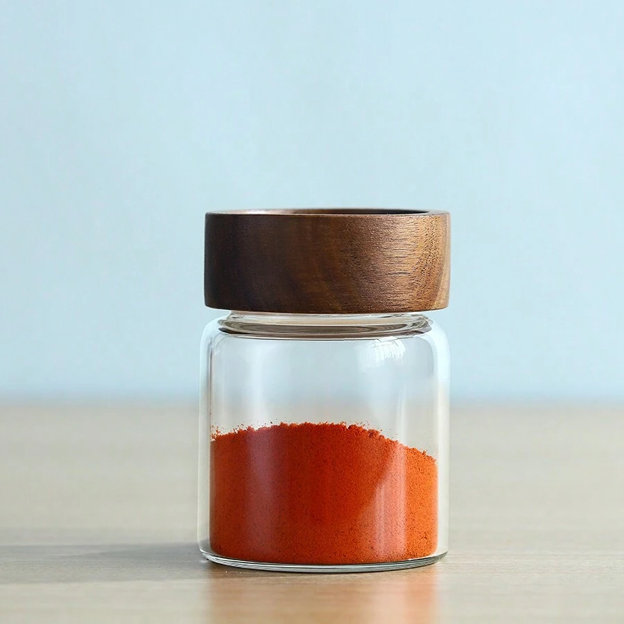 1pc Spice Container - 180ml/240ml Glass Spice Jar With Acacia Sealing Lid And Label - Stackable Round Empty Spice Bottle, Suitable For Kitchen Spices, Coffee Beans, Tea, Sugar, Herbs