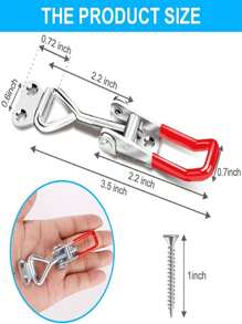 6 Pack Toggle Latch Clamp 4001, Adjustable Latch, Smoker Clamps Heavy Duty Latches, 330Lbs Holding Capacity Pull For Lid Jig, Tool Box Case (24PCS Screws)