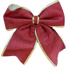 30x27CM Large Red And Gold Silver Gold Bow Christmas Shiny Decorative Christmas Decorations - 隨機的 - 查看 3